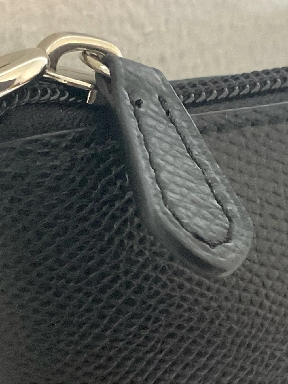 Coach Black Pebble Leather Large Zip Pouch Clutch Purple Graphic EUC